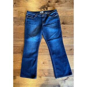 L.E.I. Womens Junior Plus Size 19 Dark Denim Western Cowgirl Lowrise Slim Boot